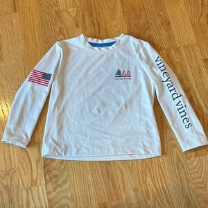 Vineyard Vines Kids Long Sleeve Shirt with Flag Details